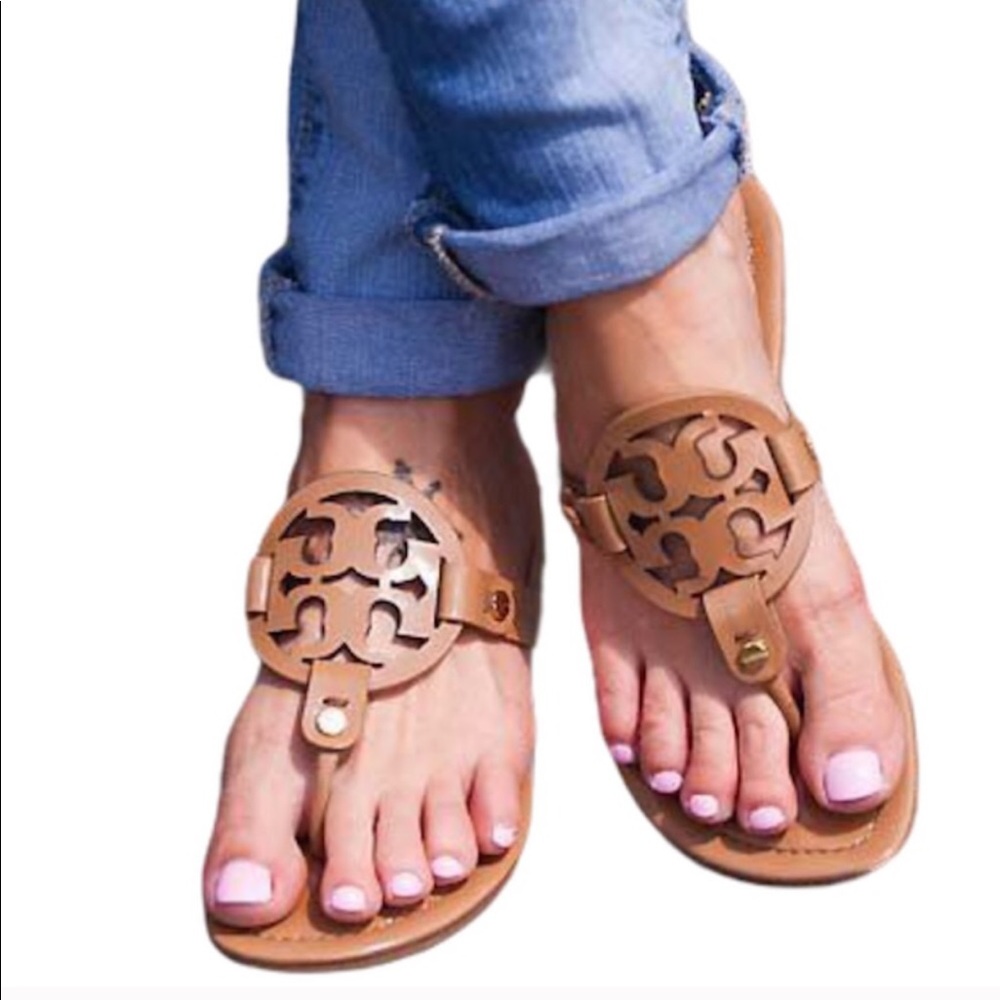 Tory Burch Miller Sandals Sand Patent